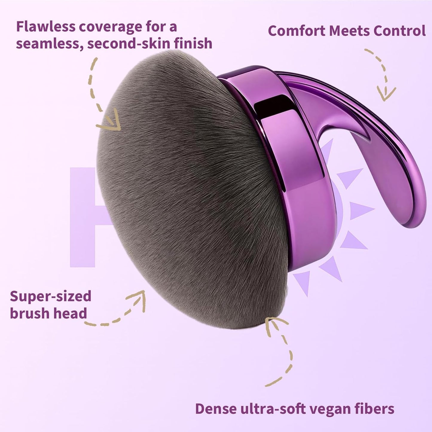 Achieve Flawless Skin with the Blend & Blur Ultra Large Body Makeup Brush in Elegant Purple - Perfect for Self Tanner and Bronzer Application!