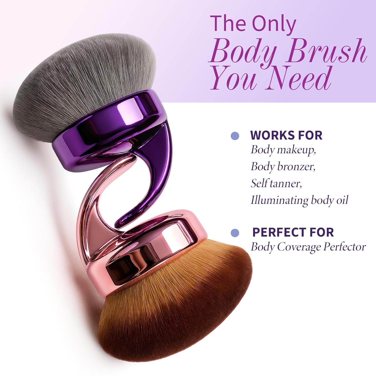 Achieve Flawless Skin with the Blend & Blur Ultra Large Body Makeup Brush in Elegant Purple - Perfect for Self Tanner and Bronzer Application!