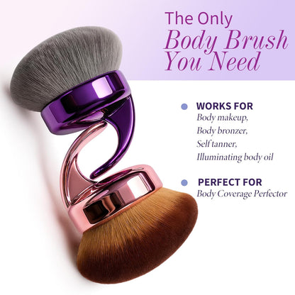 Achieve Flawless Skin with the Blend & Blur Ultra Large Body Makeup Brush in Elegant Purple - Perfect for Self Tanner and Bronzer Application!