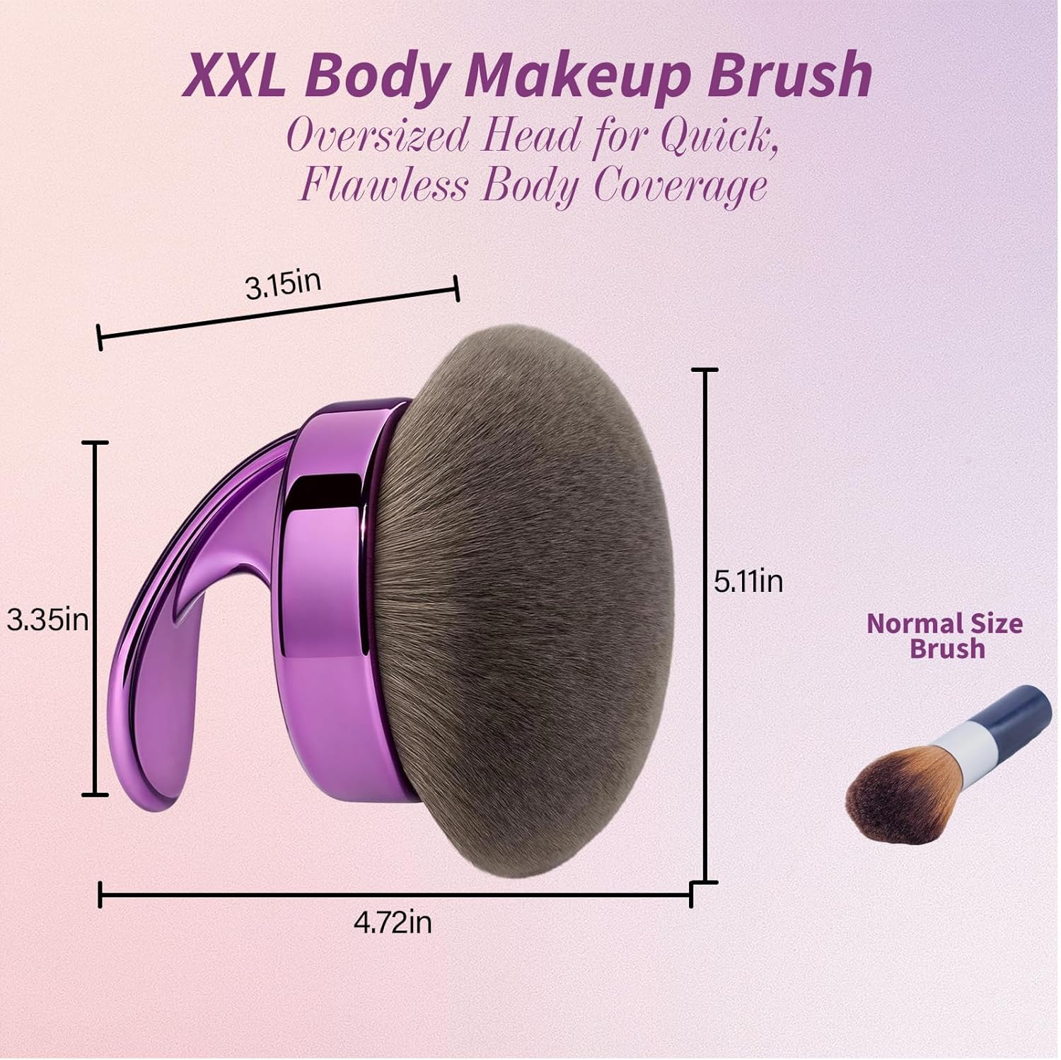 Achieve Flawless Skin with the Blend & Blur Ultra Large Body Makeup Brush in Elegant Purple - Perfect for Self Tanner and Bronzer Application!