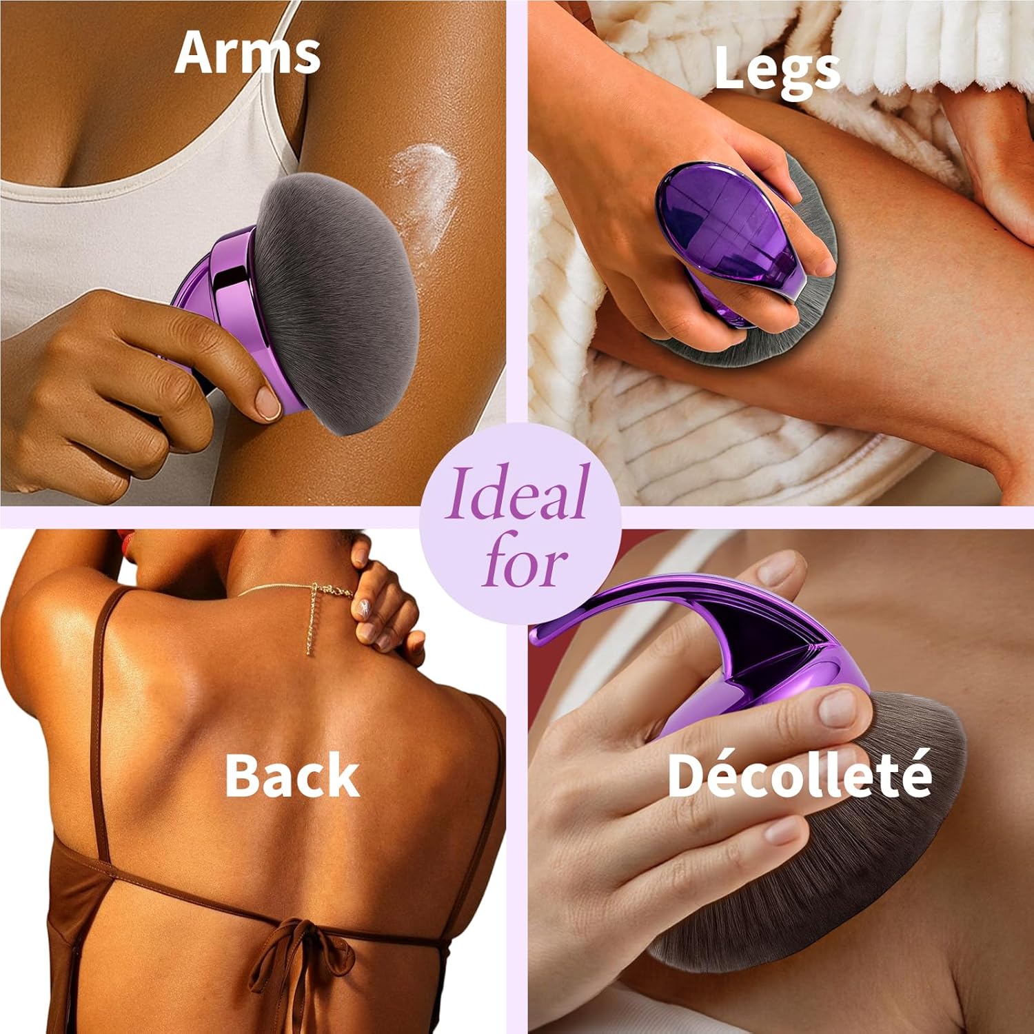 Achieve Flawless Skin with the Blend & Blur Ultra Large Body Makeup Brush in Elegant Purple - Perfect for Self Tanner and Bronzer Application!